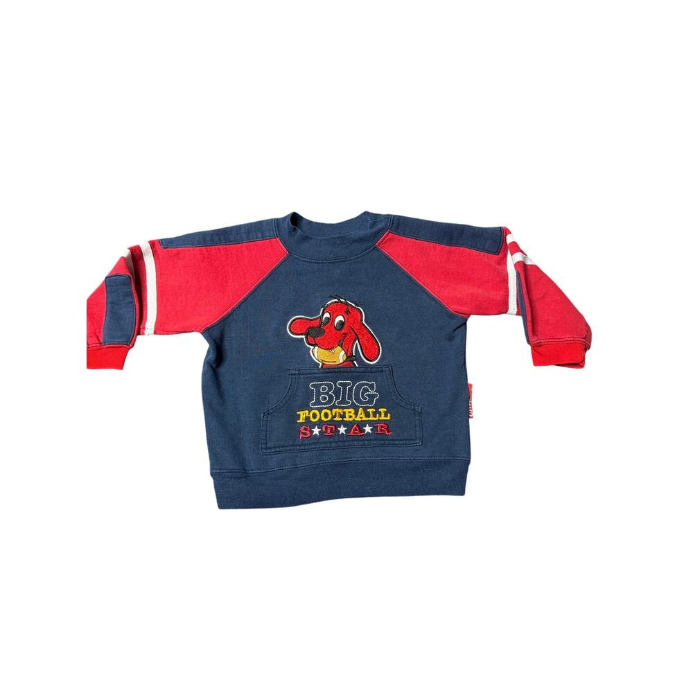 Scholastic Clifford the Big Red Dog Graphic sweater “football star” Size 24M